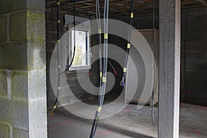 Building a house electrical wiring in an isolated corrugation