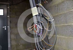 Building a house electrical wiring in an isolated corrugation