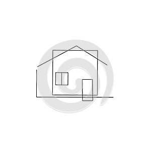 building house, home logo on white background black lines