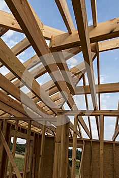 Building a house in skeleton technology photo