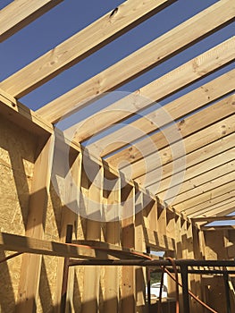 Building a house in skeleton technology photo