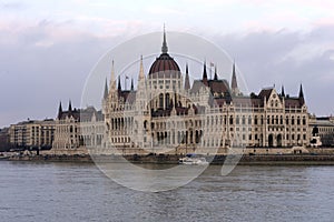 The building of the Hungarian Parliament on the banks of the Danube in Budapest is the main attraction of the Hungarian capital.