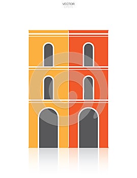 Building icon. Architecture identity with detail and element design. Vector