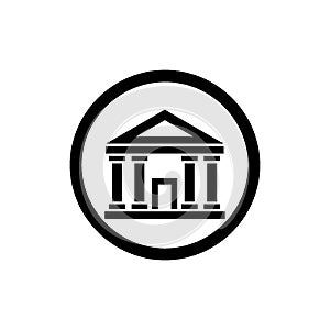 Building icon symbol classical architecture circle outline