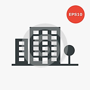 Building icon. Vector illustration in flat style.