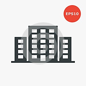 Building icon. Vector illustration in flat style.