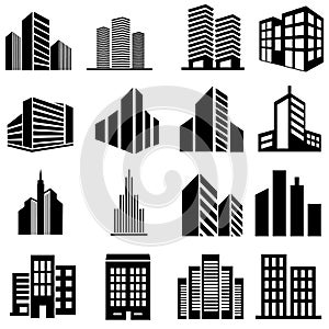 Building icon vector set. apartment illustration sign collection. skyscraper symbol. architecture logo.