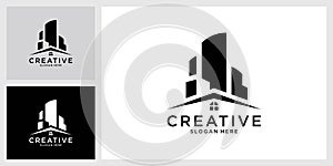 Building idea vector logo design template