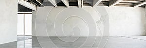 building interior. Empty white abstract cement wall and studio ro photo