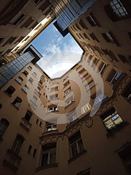 Building interior, looking up