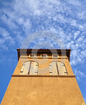 Building in italian style and sky