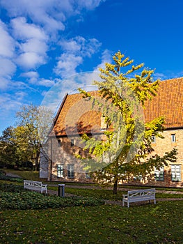 Building of the Kloster zum Heiligen Kreuz monastery in the Hanseatic city of Rostock, Germany