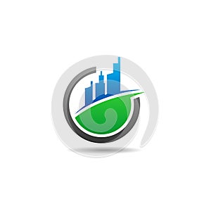 Building land vector logo