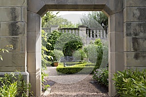 Building and landscapes in Dallas Arboretum