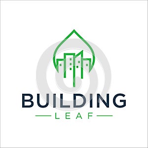 Building leaf logo design template