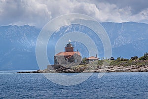 Building with a lighthouse in Croatia, Hvar, Dalmatien