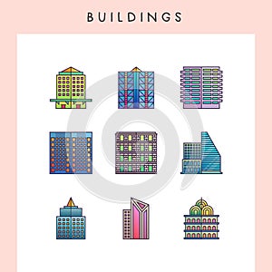 Building line icons