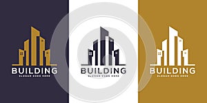 Building Logo Design Vector mono line