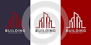 Building Logo Design Vector mono line