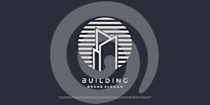 Building logo template with modern unique concept Premium Vector part 8