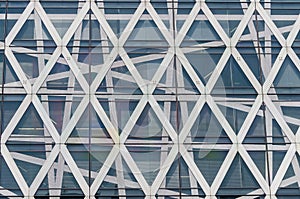A building with a lot of white and black triangles photo