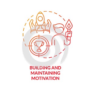 Building and maintaining motivation concept icon