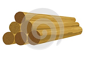 Building material. Heap of round tree. Cartoon supplies for buildings works. Construction concept. Illustration can be