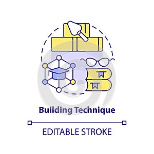 Building memory technique concept icon