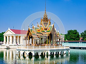 à¸ºBuilding Mid water Pattern Style Thai architecture and Europe architecture at,Bang Pa In Royal Palace Ayutthaya Thailand