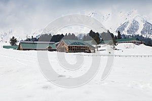 Building in the middle of Himalaya mountains