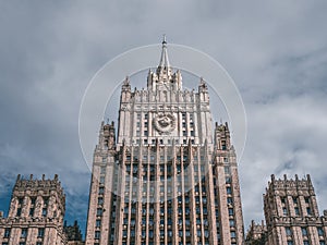 The building of the Ministry of Foreign Affairs of the Russian Federation, close up