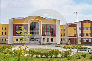 The building of a modern school in Russia, a new building for teaching children