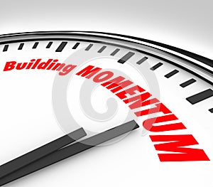 Building Momentum Clock Time Words Moving Forward