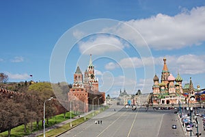 Building of Moscow Kremlin on the Red area