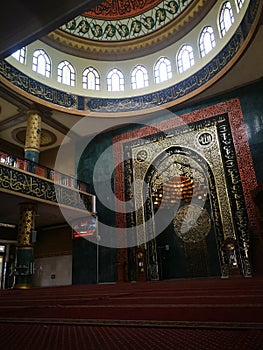 Building mosque Agung moeslem indonesia klaten kaligrafi photo