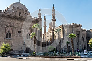 Building of Mosque of Madrassa of Sultan Hassan and the Mosque of Al Rifai in downtown of Cairo