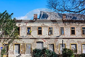 Building in Mostar damaged by the war and still not renovated.