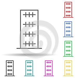 Building multi color set icon. Simple thin line, outline vector of building icons for ui and ux, website or mobile application