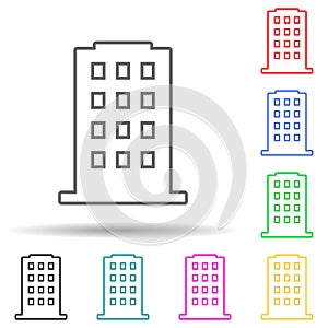 building multi color style icon. Simple thin line, outline vector of web icons for ui and ux, website or mobile application