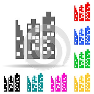 building multi color style icon. Simple thin line, outline vector of web icons for ui and ux, website or mobile application
