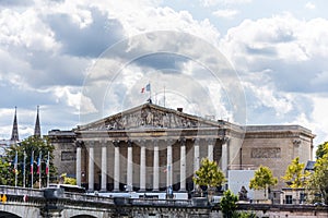 Building of The National Assembly, the lower house of the bicameral French Parliament under the Fifth Republic