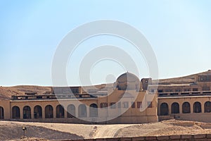 Building near temple of Hatshepsut in Deir el-Bahri on the West Bank of the Nile near Luxor ancient Thebes in Egypt