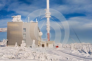 Building near transmitter tower on Martinske Hole on Krizava hill