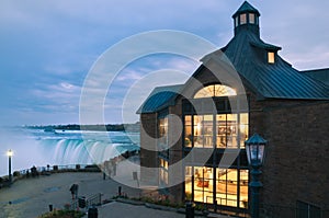 Building in the Niagara Falls at night. Ontario.Canada 17-10-2015