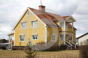 Building in Nusnas. Dalarna county. Sweden photo
