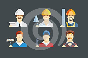 Building occupation. Set of flat icons
