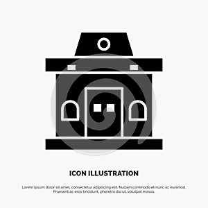 Building, Office, Ticket, Urban solid Glyph Icon vector