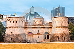 building of the old fortress three acorns in Luxembourg. Nowadays it is a modern museum