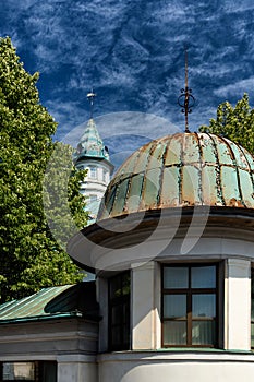 The building of an old hotel in the city of Jurmala photo