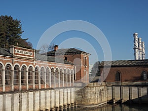 Building at the opening of Canale Cavour canal in Chivasso